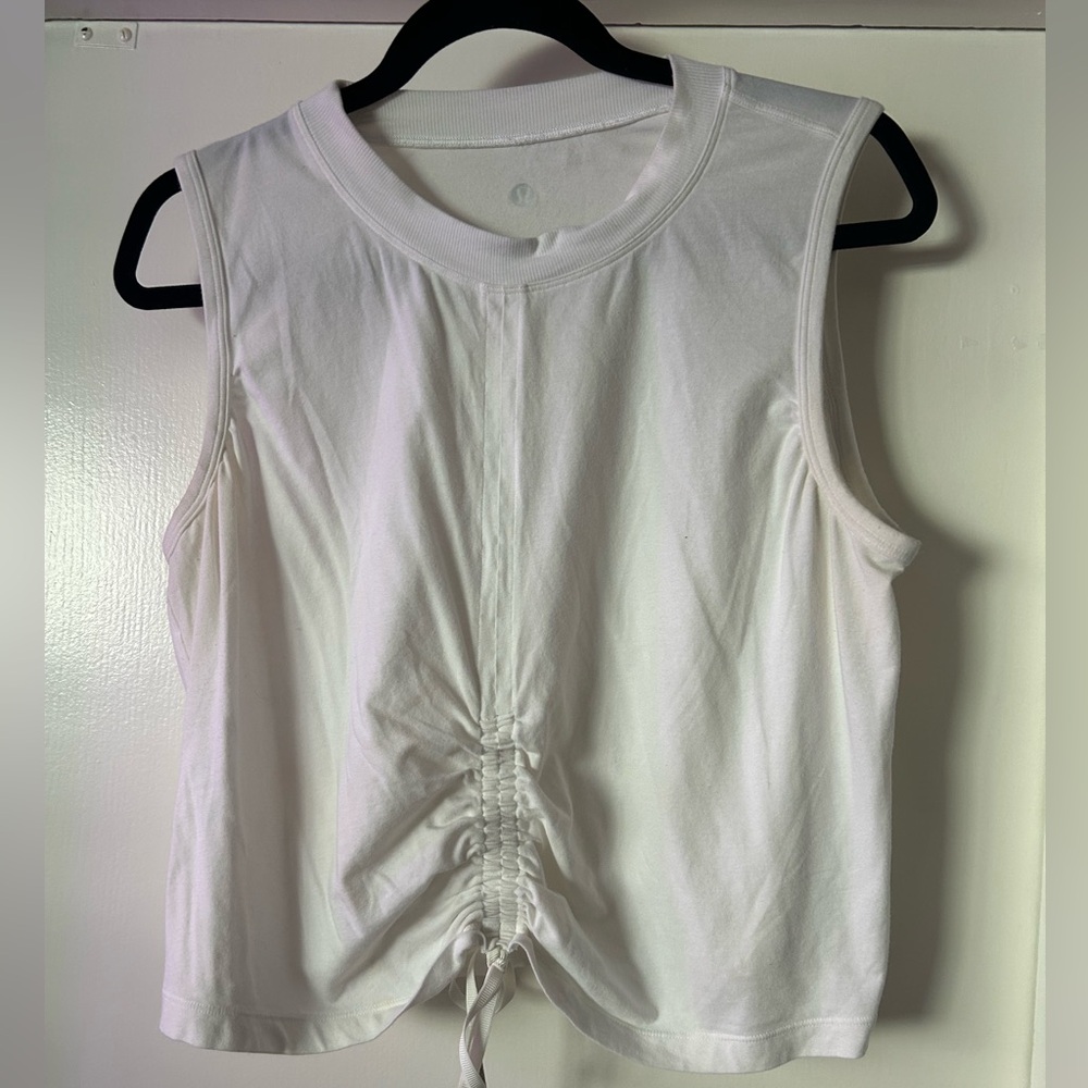 Lululemon white scrunch tank top